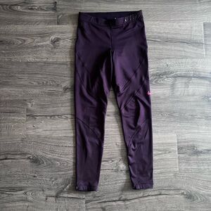 Nike Pro Hyperwarm purple tights active leggings run jog gym sz Medium